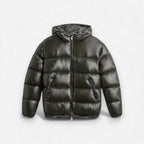 Unisex Pufferjacke in mittellanger Passform mit integrierter Kapuze