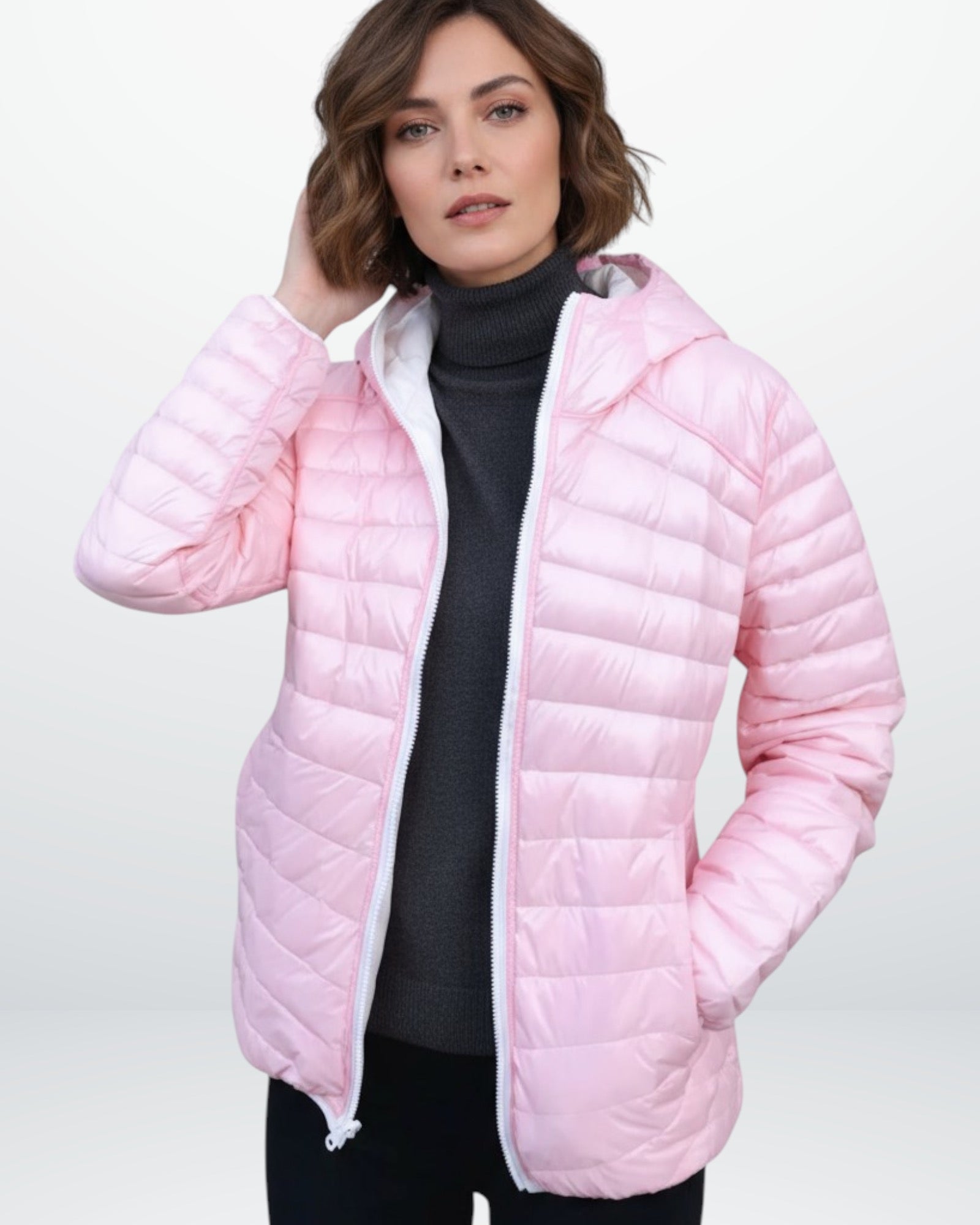 Wendbare Übergangsjacke für Damen mit Kapuze