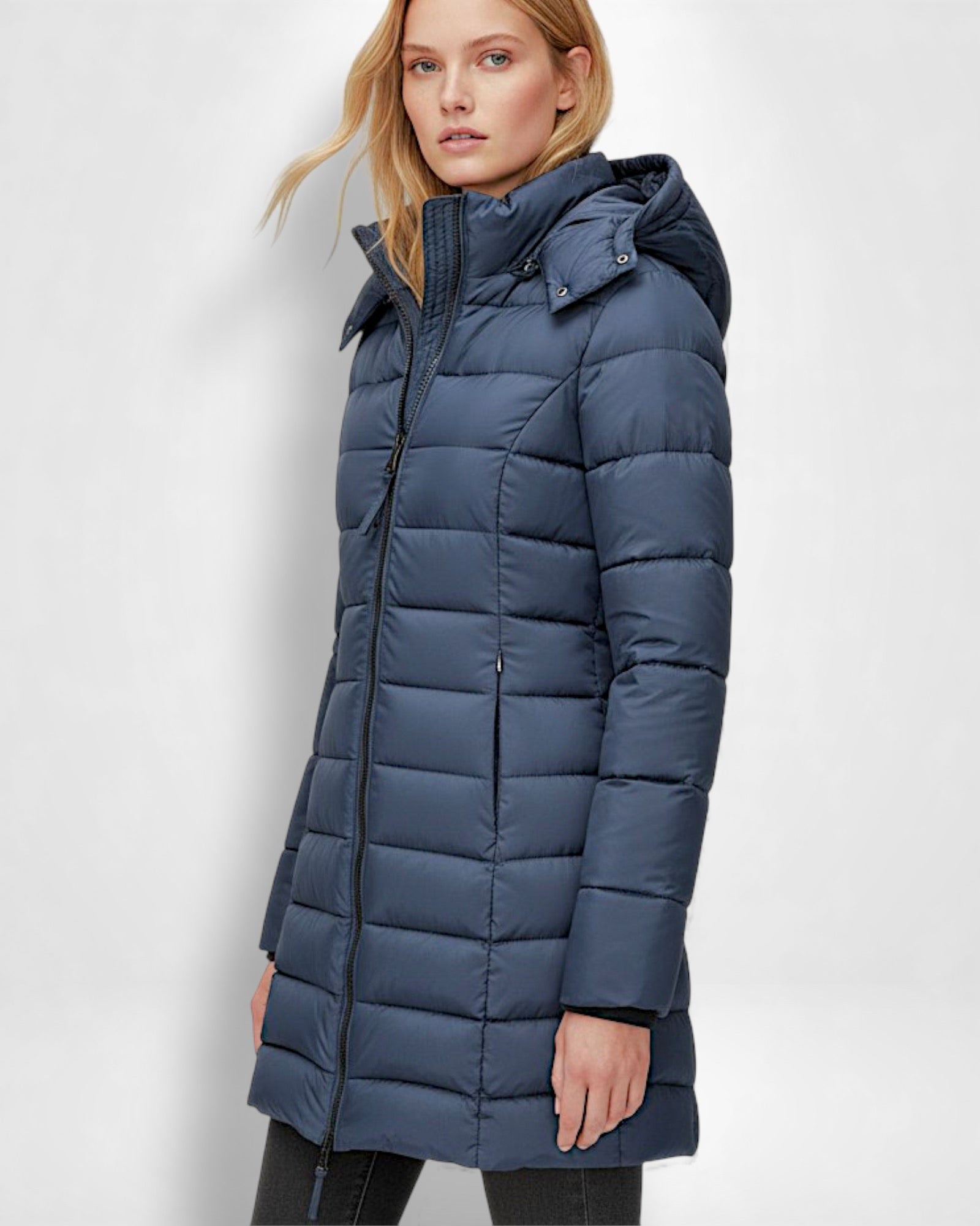 Taillierter Winter-Puffermantel für Damen