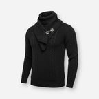 Rollkragenpullover für Herren im Schalkragen-Stil mit Zopfmuster-Details