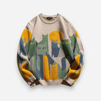 Unisex Pullover mit Tiermotiv und Rundhalsausschnitt