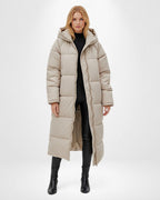 Langer Steppmantel für Damen im Oversize Form