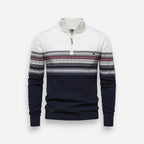 Herren Half-Zip-Pullover mit Zopfmuster und nordischem Design 0