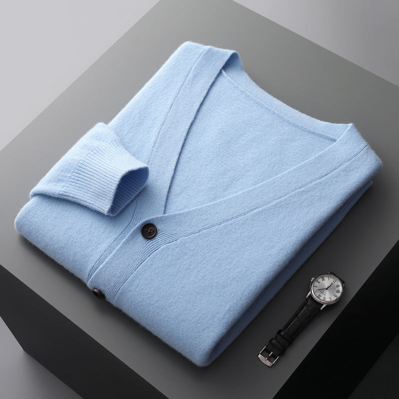 Klassischer Herren Knit Cardigan mit Knöpfen und V-Ausschnitt