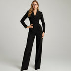 Eleganter Jumpsuit für Damen mit Wickeloptik und langen Ärmeln