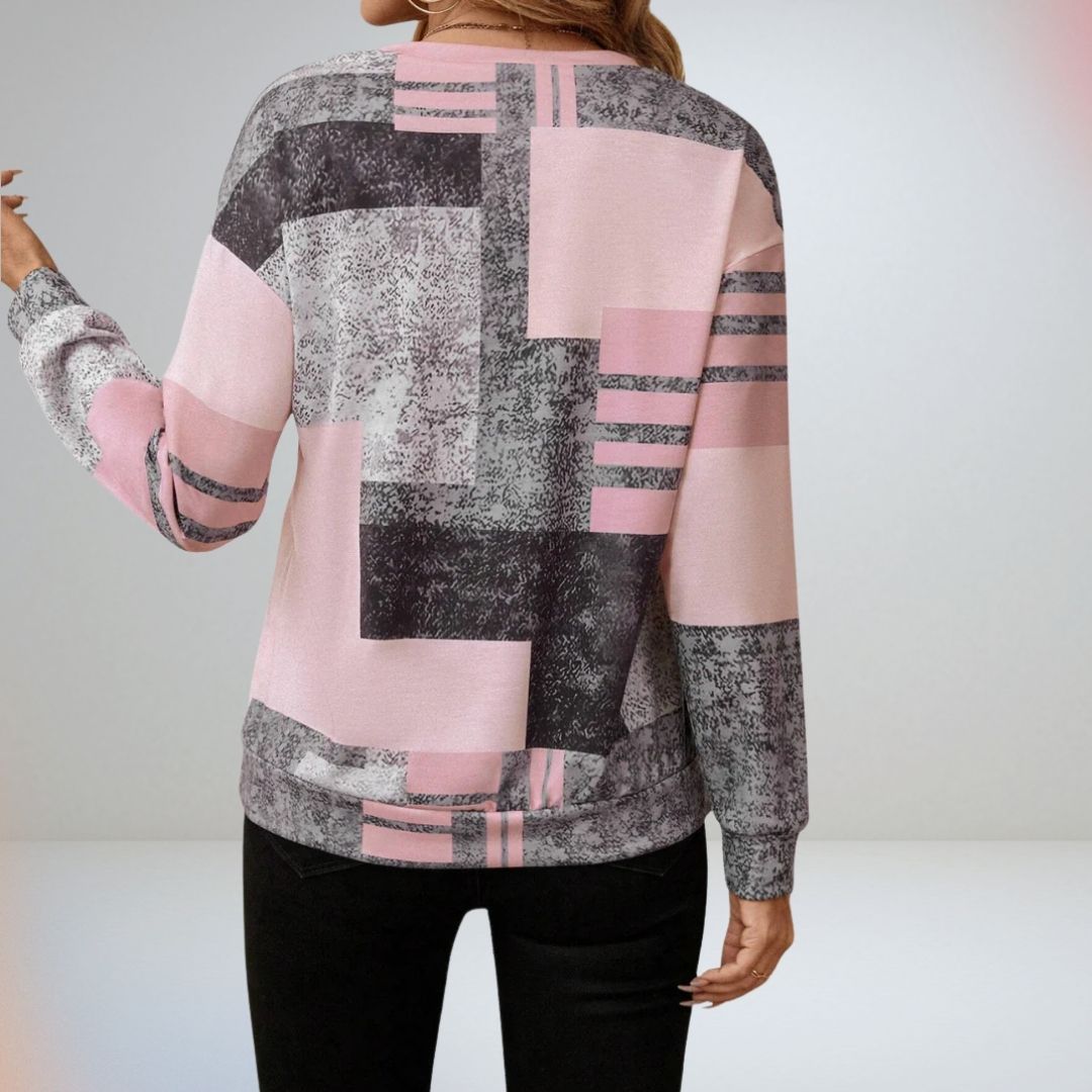 Damen Half-Zip Pullover ohne Kragen | Langarm-Oberteil 5