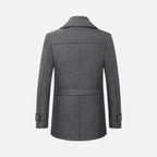 Gefütterte City-Winterjacke für Herren im Mantel-Look mit hohem Reißverschlusskragen