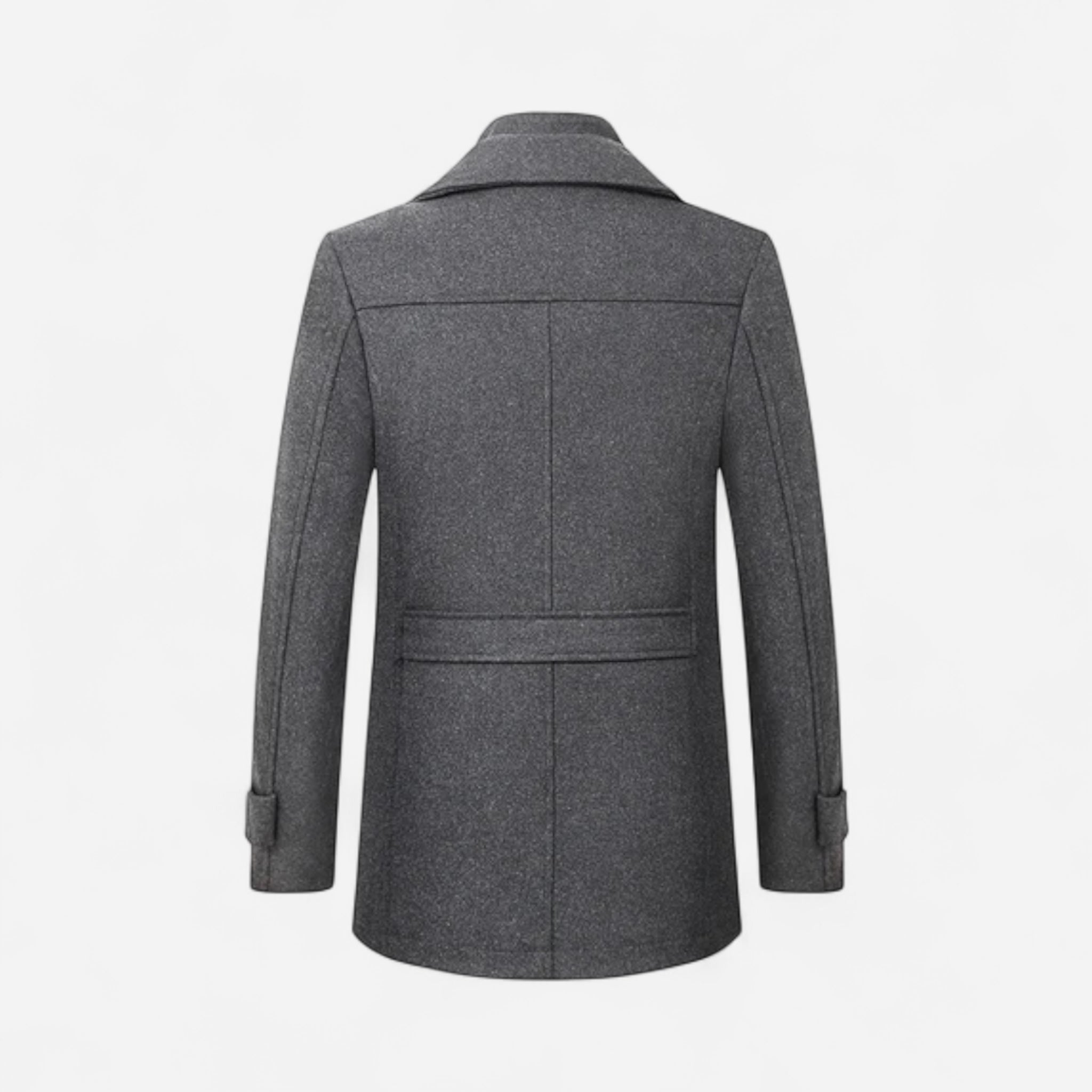 Gefütterte City-Winterjacke für Herren im Mantel-Look mit hohem Reißverschlusskragen