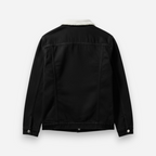 Gefütterte Jeansjacke für Herren mit flauschigem Hemdkragen