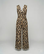Jumpsuit mit weiter Hose in hoher Taille im taillierten Schnitt