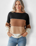 Gestreifter Damenpullover mit lockerer Passform