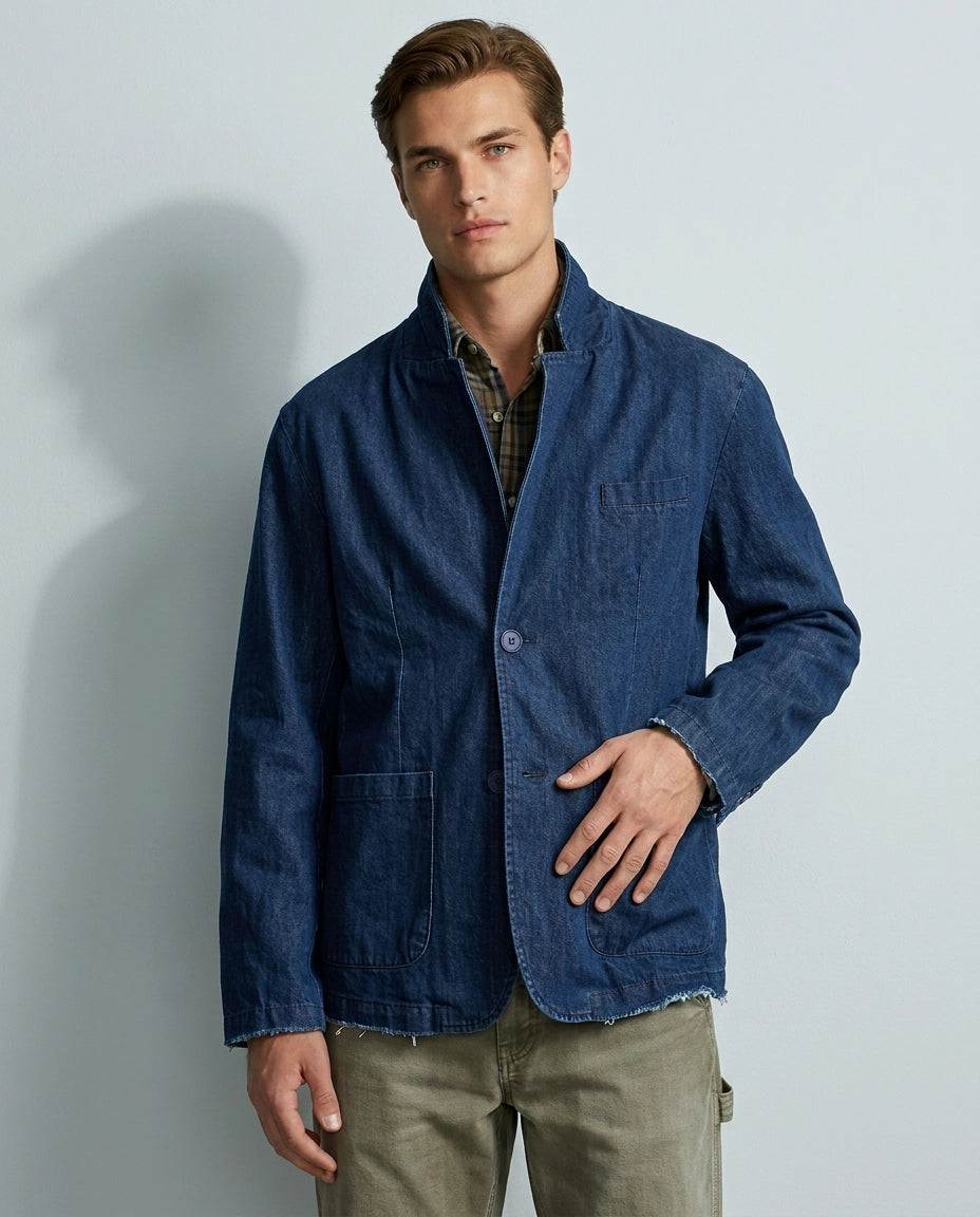 Casual Herrenblazer aus Baumwolle mit großen aufgesetzten Taschen