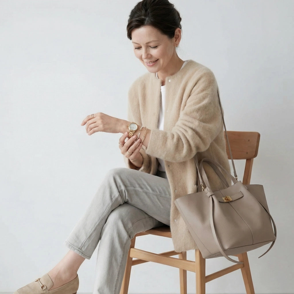 Langer Cardigan für Damen ohne Kragen im Relaxed Fit