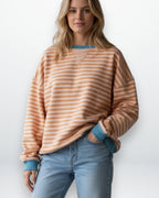 Gestreiftes Oversized Longsleeve für Damen mit überschnittenen Schultern