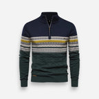 Herren Half-Zip-Pullover mit Zopfmuster und nordischem Design 1