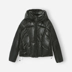 Glänzende kurze Winterjacke für Damen