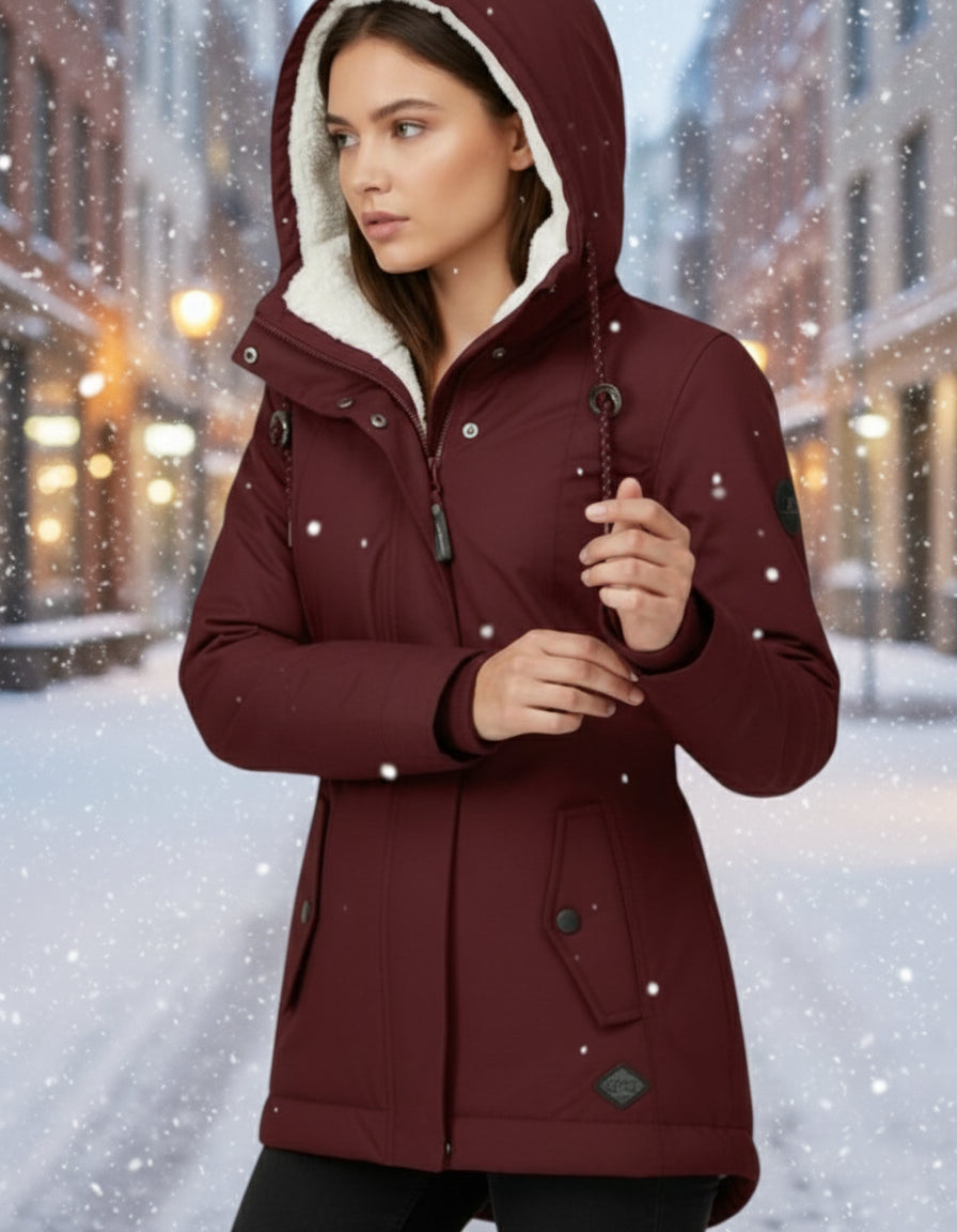 Wasserdichte Winterjacke für Damen mit Kapuze