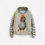 Damen Hoodie mit Hundemotiv und Kapuze