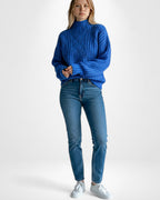 Eleganter Zopfstrick Pullover für Damen ohne Kapuze