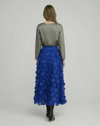 Eleganter Rock mit Polka Dot und Tüll-Patchwork - midi