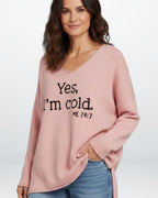 Pullover für Damen mit V-Ausschnitt und ohne elastische Abschlüsse – in Übergröße