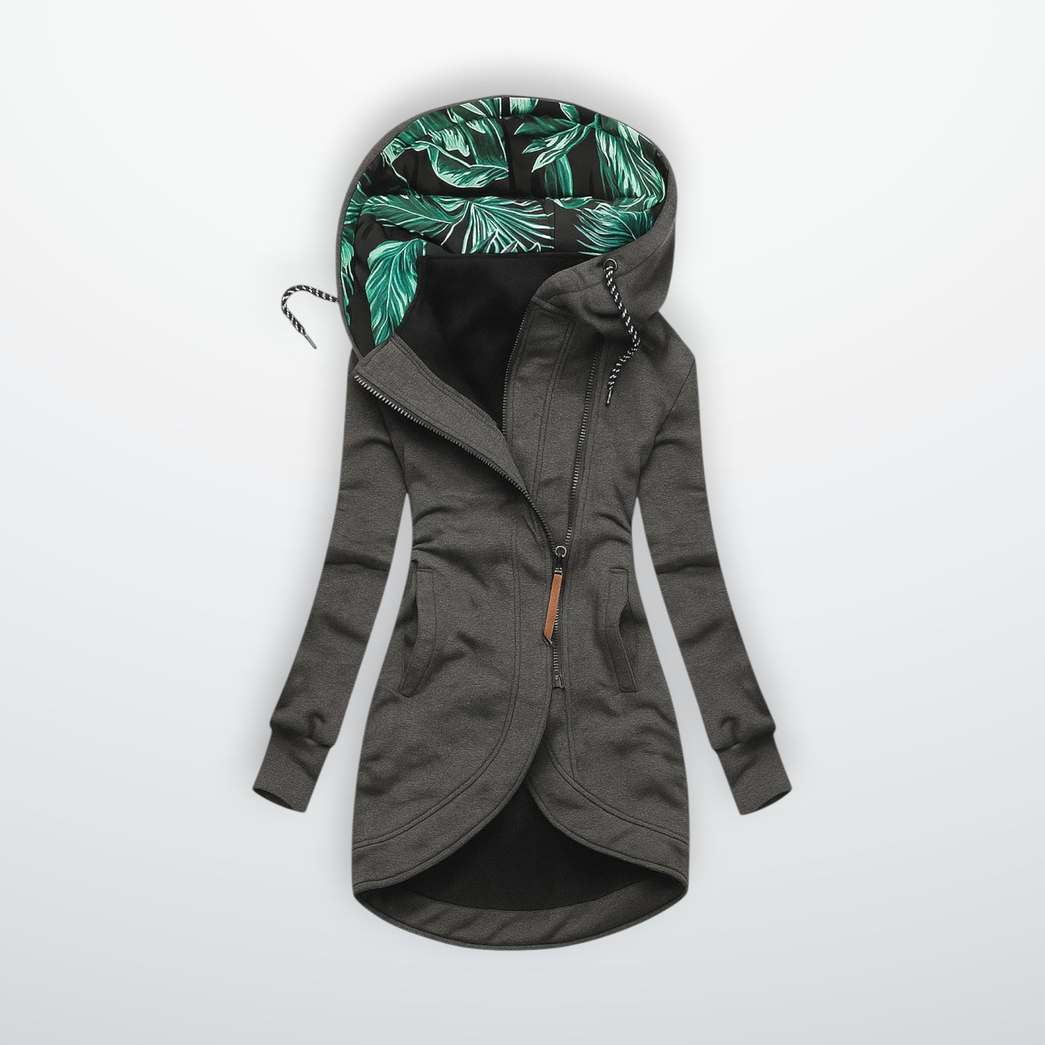 Winddichte Winterjacke für Damen mit verlängertem Rücken