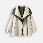 Mantel mit hohem mehrlagigem Kapuzenkragen für windige und regnerische Tage