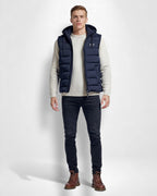 Gesteppte Weste für Herren mit Kapuze und Fleece-Innenfutter