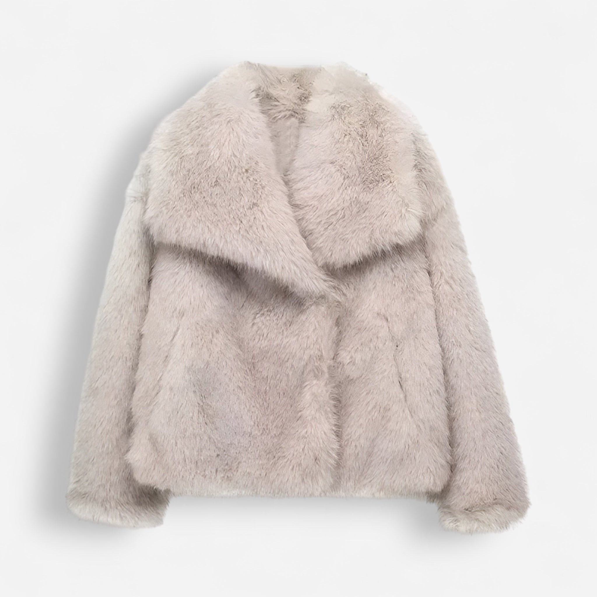 Ecru Winter-Webpelzjacke