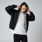 Oversized 2-in-1 Wende-Hoodie mit Karoseite