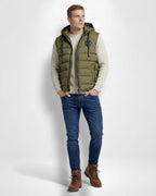 Gesteppte Weste für Herren mit Kapuze und Fleece-Innenfutter