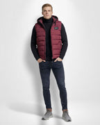 Gesteppte Weste für Herren mit Kapuze und Fleece-Innenfutter