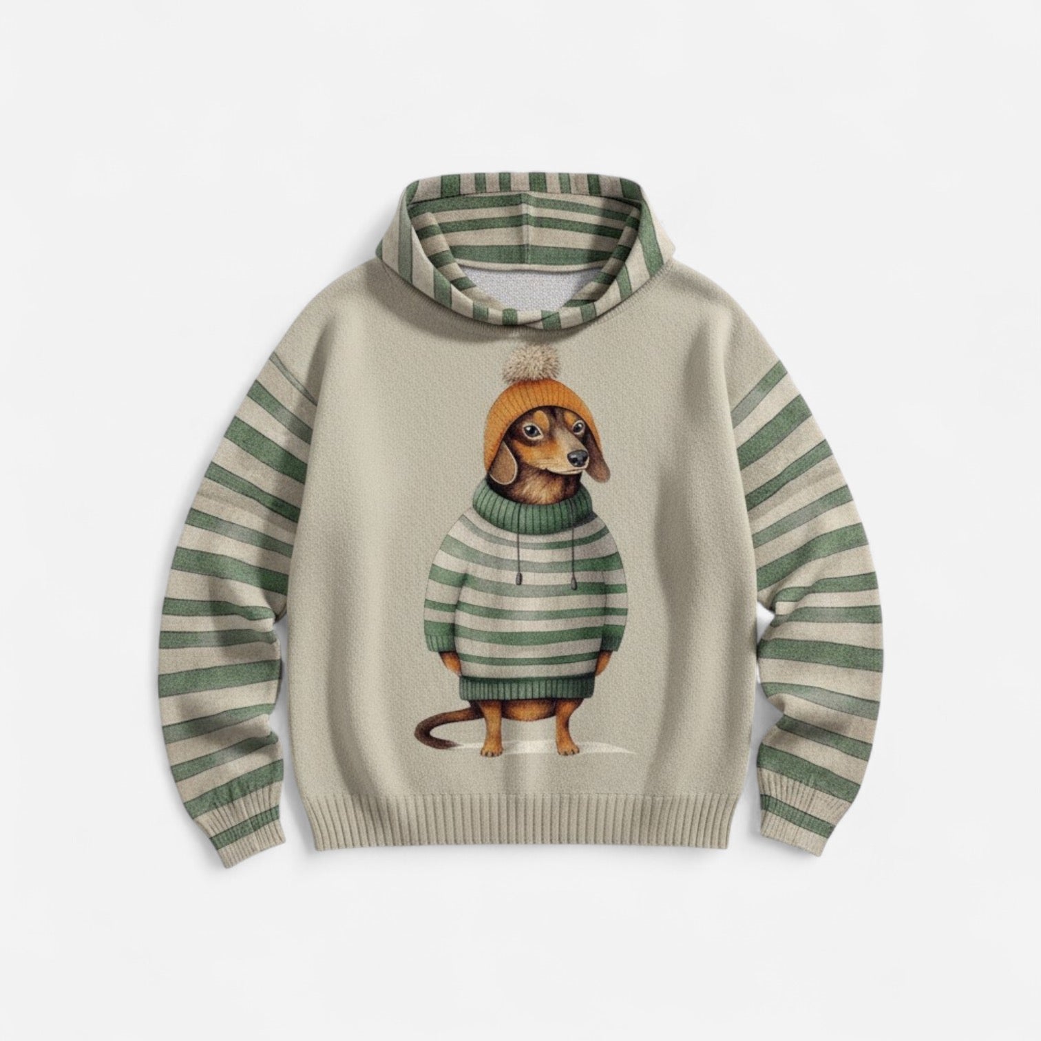 Damen Hoodie mit Hundemotiv und Kapuze