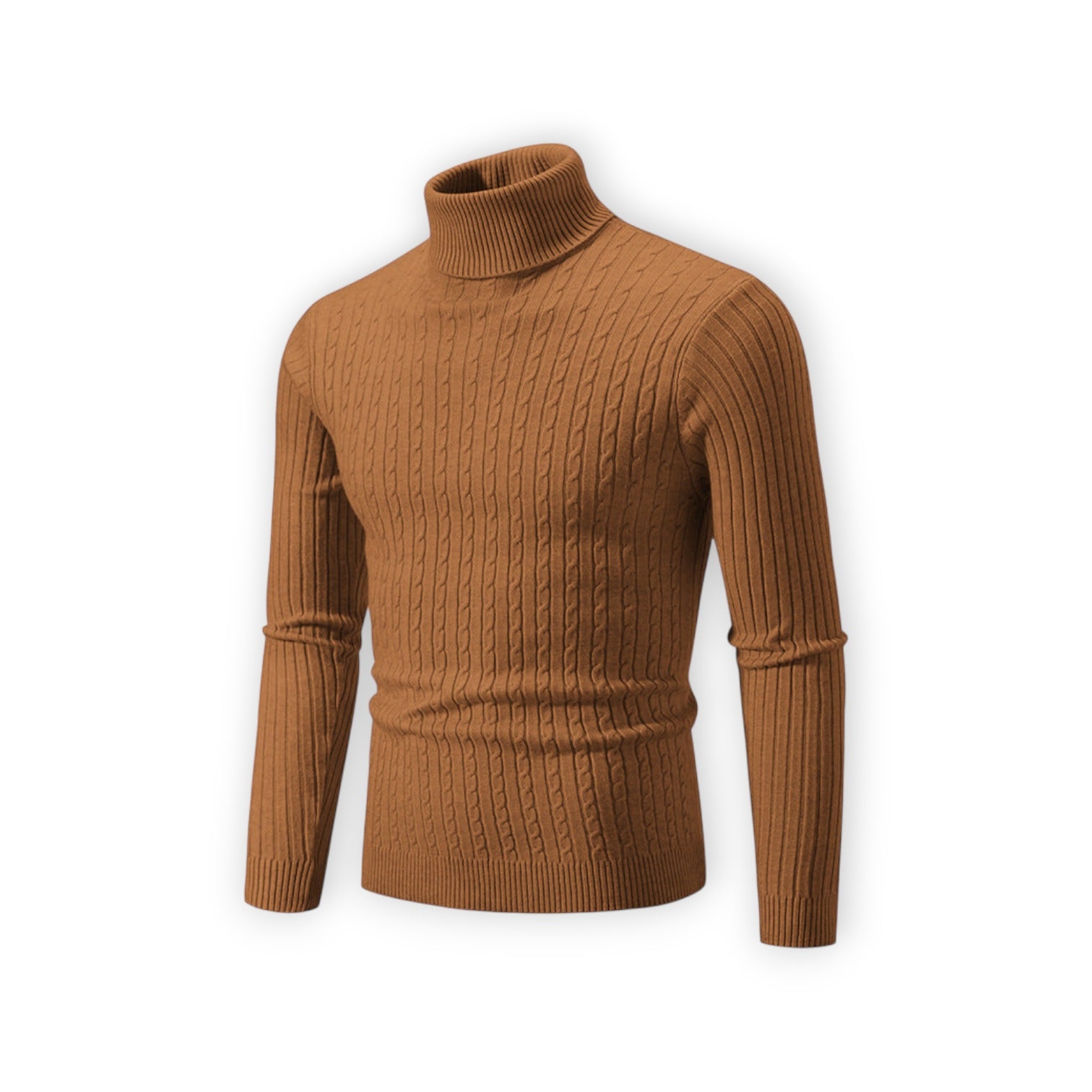 Klassischer Rollkragenpullover für Herren mit Rippstruktur