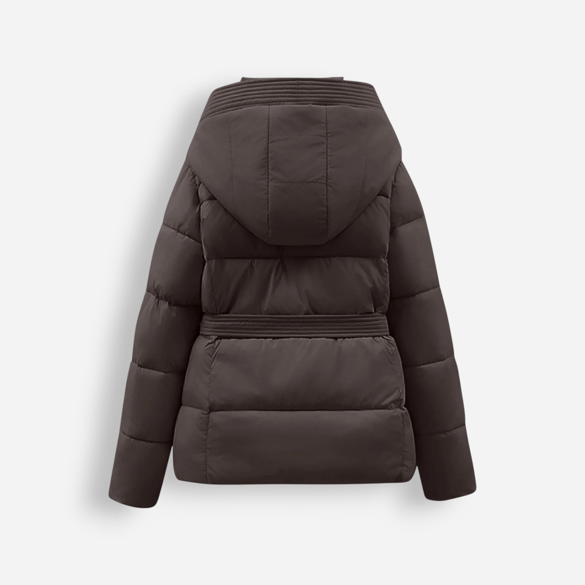 Damen Pufferjacke mit Gürtel und Kapuze