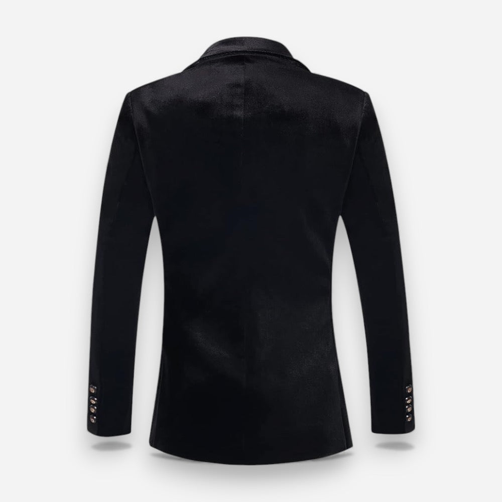 Samtblazer für Herren mit tailliertem Schnitt und Satin-Details