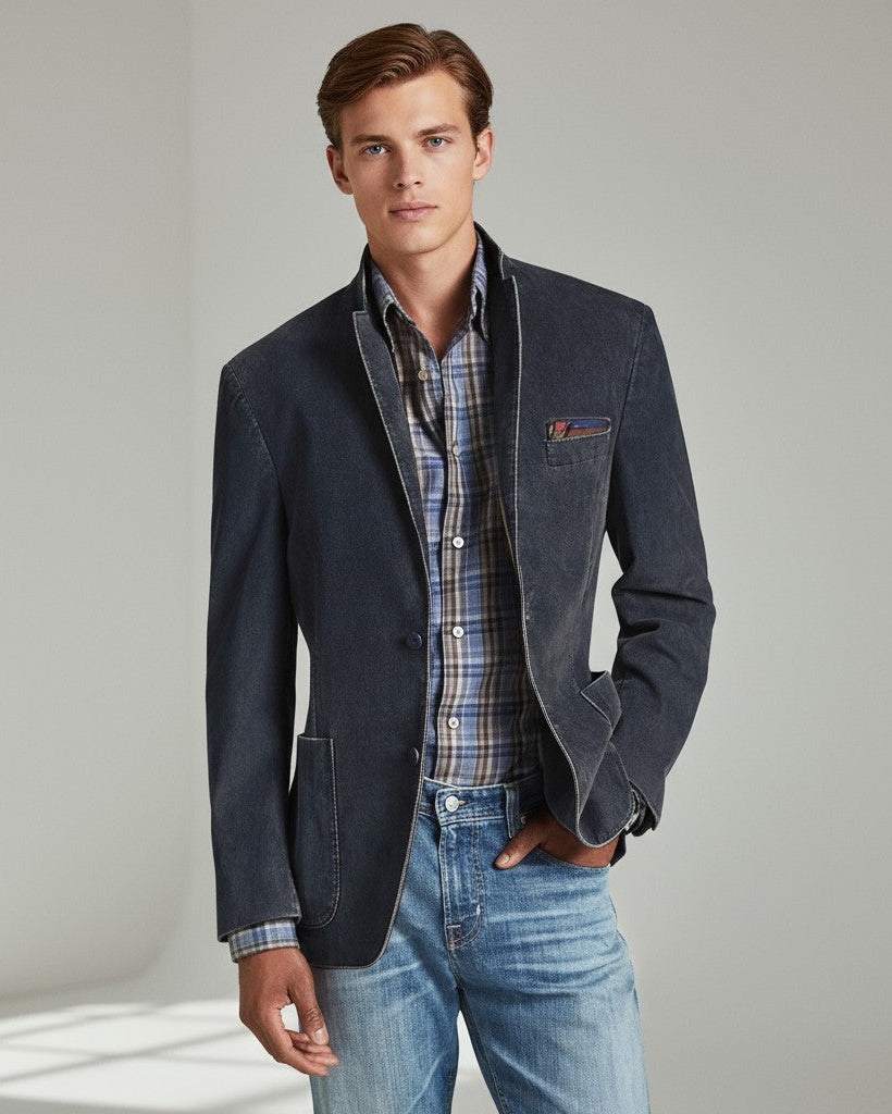 Casual Herrenblazer aus Baumwolle mit großen aufgesetzten Taschen