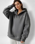 Oversize Hoodie für Damen mit Kapuze und V-Ausschnitt