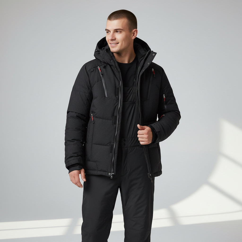 Herren Skianzug-Set mit Jacke und Skihose mit Hosenträgern