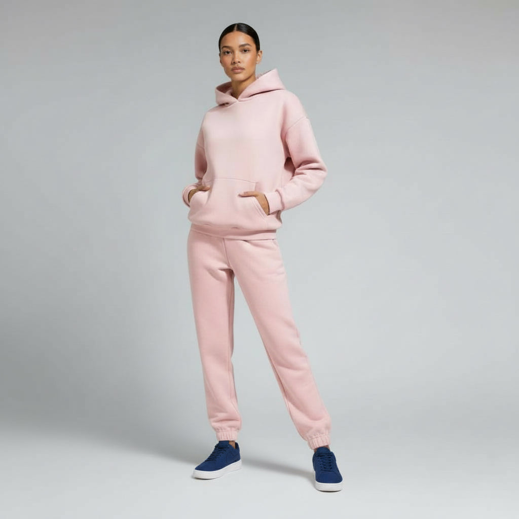 Oversized Loungewear Set für Damen mit Kapuzen Sweatshirt und Jogginghose