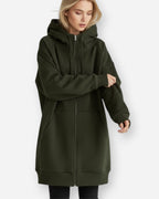 Kapuzenpullover für Damen mit Reißverschluss - Oversize und Lang
