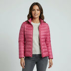 Leichte Steppjacke für Damen mit Stehkragen im einfarbigen Design