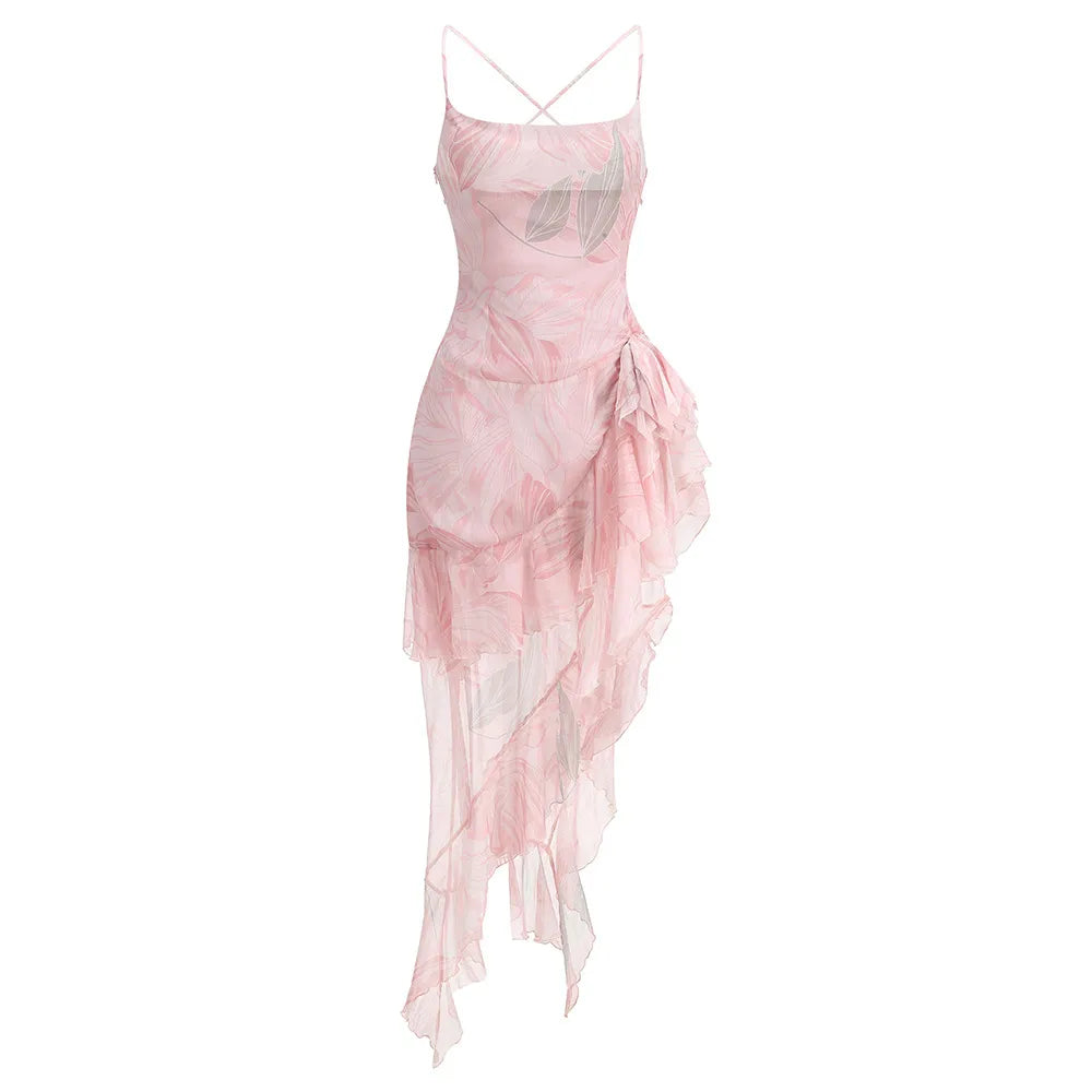 Sommerkleid mit rückenfreiem Schnitt im luftigen Stil für festliche Anlässe