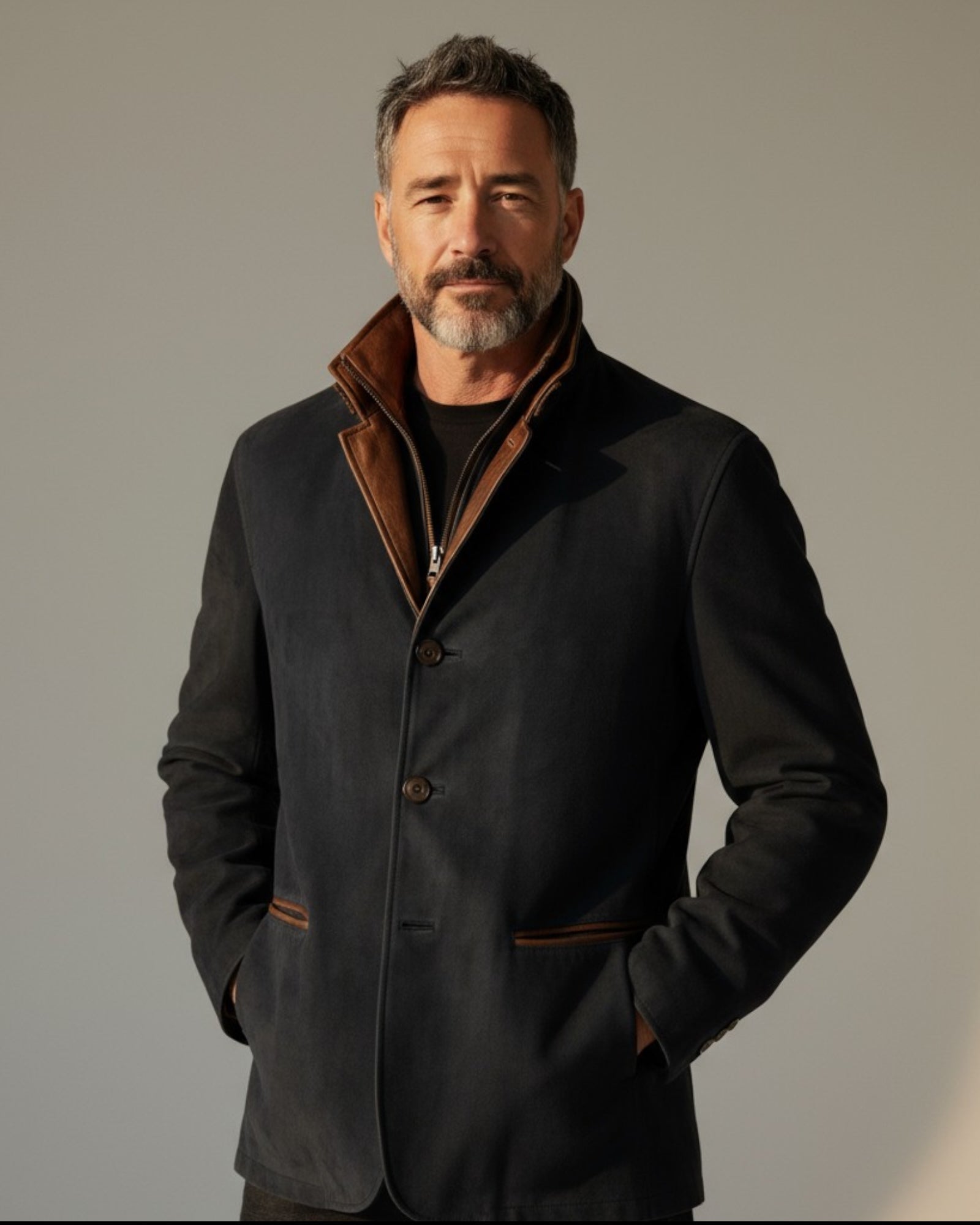 Jacke für Herren mit Reißverschluss-Stehkragen im Blazer-Stil