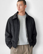 Lässige Übergangsjacke für Herren aus Kunstleder mit klassischer Kragen