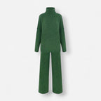 Einfarbiges Roolkragenpullover Strickset für Damen