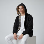Oversized 2-in-1 Wende-Hoodie mit Karoseite