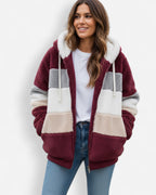 Leichte Fleece jacke für Damen mit Kapuze