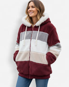 Leichte Fleece jacke für Damen mit Kapuze