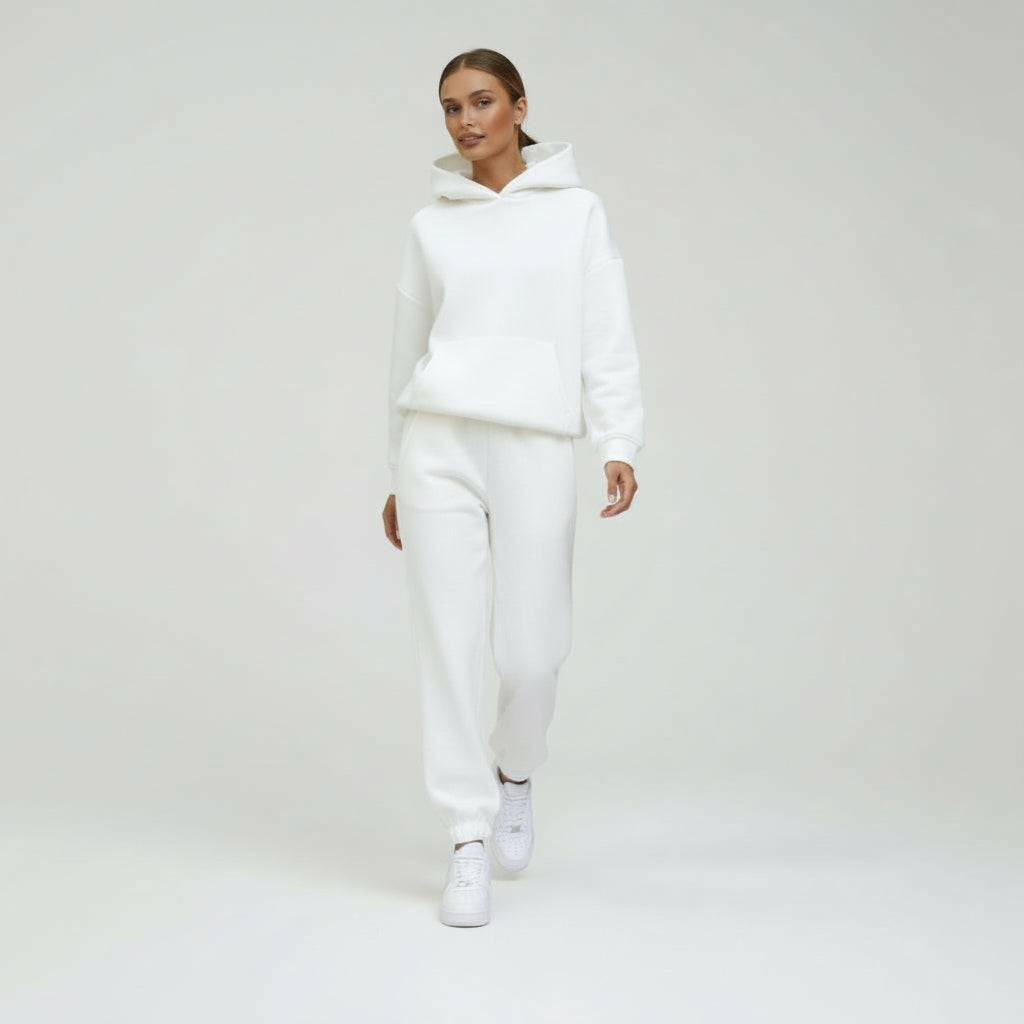 Oversized Loungewear Set für Damen mit Kapuzen Sweatshirt und Jogginghose